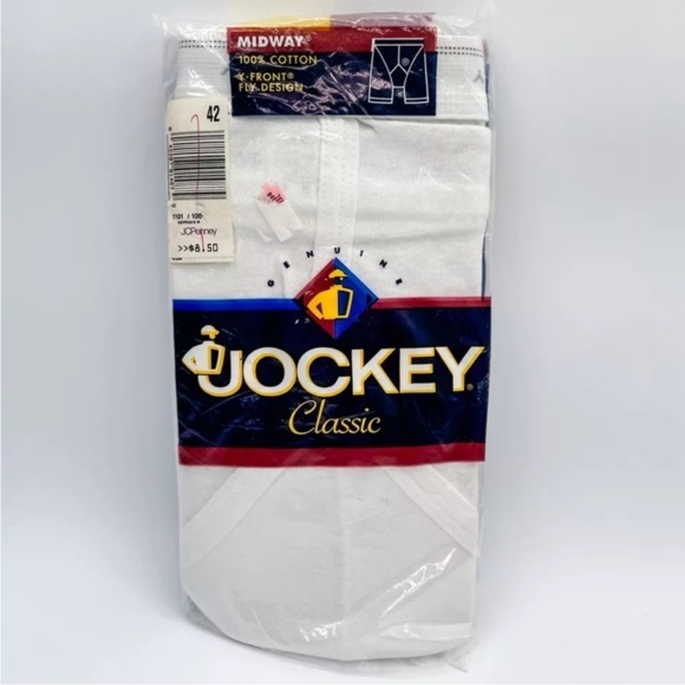 Vintage 1996 Jockey Classic Midway 100% Cotton Front Fly Design Size 42